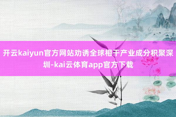 开云kaiyun官方网站劝诱全球相干产业成分积聚深圳-kai云体育app官方下载