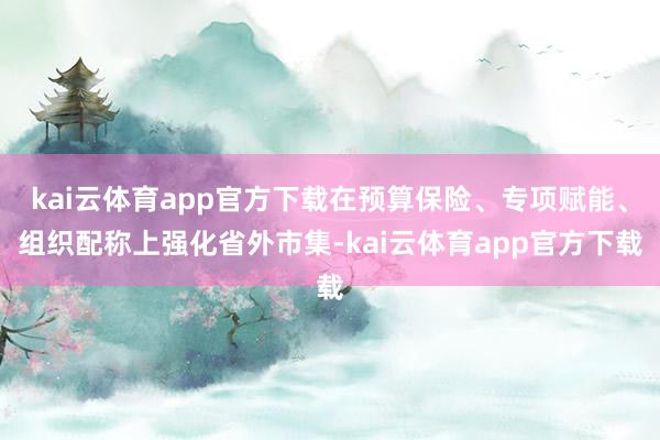 kai云体育app官方下载在预算保险、专项赋能、组织配称上强化省外市集-kai云体育app官方下载