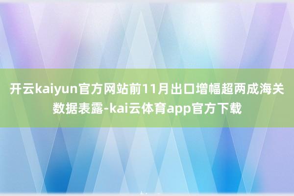 开云kaiyun官方网站前11月出口增幅超两成海关数据表露-kai云体育app官方下载