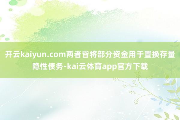 开云kaiyun.com两者皆将部分资金用于置换存量隐性债务-kai云体育app官方下载