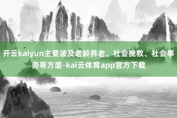 开云kaiyun主要波及老龄养老、社会挽救、社会事务等方面-kai云体育app官方下载
