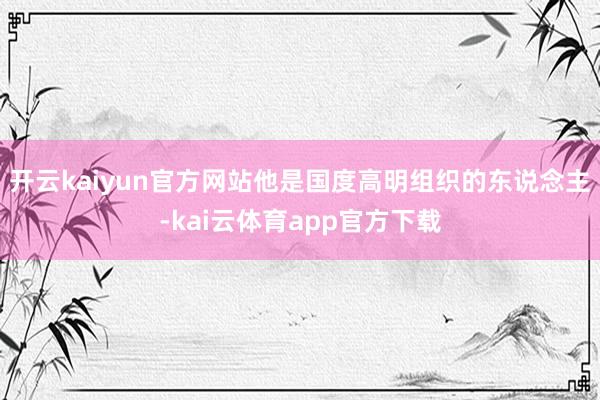 开云kaiyun官方网站他是国度高明组织的东说念主-kai云体育app官方下载