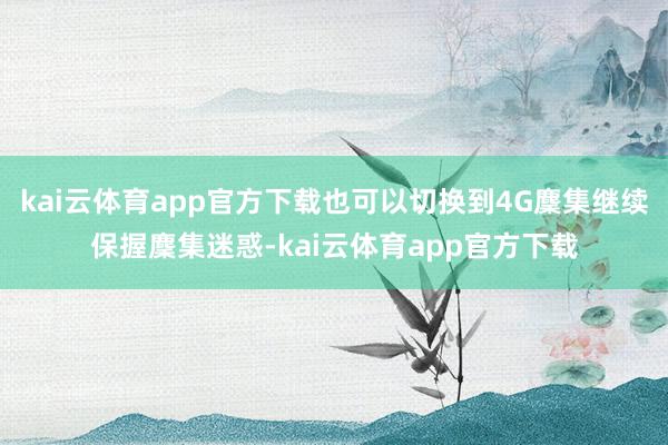 kai云体育app官方下载也可以切换到4G麇集继续保握麇集迷惑-kai云体育app官方下载